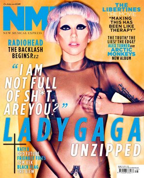 Semi-Nude Lady Gaga Goes Ballistic in NME Interview, Tweets Bizarre New Album Cover (Pictures)