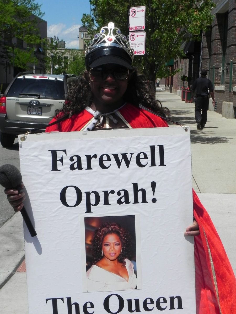 Oprah fan Kimberly Adams outside the studios after the final taping of 