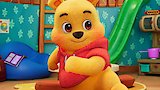 Winnie the Pooh Bounces on a Trampoline