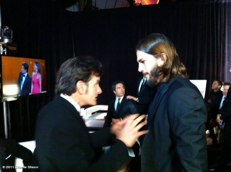 Charlie Sheen Gives Ashton Kutcher His Seal Of Approval At Emmys