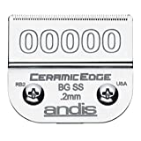 Andis 64730 CeramicEdge Carbon-Infused Steel Detachable Clipper Blade, Size 00000, /25-Inch Cut Length, Chrome, 1 Count