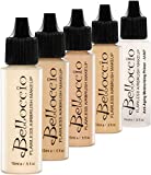 Belloccio Fair Color Shade Foundation Set - Professional Cosmetic Airbrush Makeup in 1/2 oz Bottles