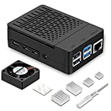 Raspberry Pi 4 Case, iUniker Raspberry Pi 4 Fan ABS Case with Cooling Fan, Raspberry Pi 4 Heatsink, Simple Removable Top Cover for Pi 4 Model B/ 4B