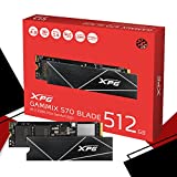 XPG 512GB GAMMIX S70 Blade - Works with Playstation 5, PCIe Gen4 M.2 2280 Internal Gaming SSD Up to 7,400 MB/s (AGAMMIXS70B-512G-CS)