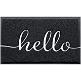 BeneathYourFeet Door Mat (30"x17.5",Black), Durable Welcome Mat Low Profile Floor Mat Front Doormat Indoor Outdoor Door Rug Non Slip Rugs for Entryway, Patio, High Traffic Areas