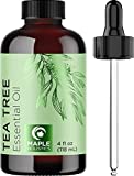 Pure Tea Tree Oil 4oz - Australian Tea Tree Essential Oil for Hair Skin and Nails - Aromatherapy Tea Tree Oil for Skin Dry Scalp Cleanser Nail Cleaner plus Purifying Humidifier and Diffuser Oil