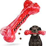 Dog Chew Toys for Aggressive Chewers, Rubber Dog Bones Chew Toys, Interactive Puzzle Dog Toys for Large Medium Small Dogs, Tough Dog Teeth Cleaning Toothbrush Toy (Large)