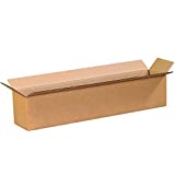 Partners Brand P2044 Corrugated Boxes, 20"L x 4"W x 4"H, Kraft (Pack of 25)