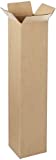 Aviditi 4420 Tall Corrugated Cardboard Box 4" L x 4" W x 20" H, Kraft, For Shipping, Packing and Moving (Pack of 25)