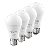 Wyze Labs WLPA19V2-4PK Smart Wyze Bulb, 4 Count (Pack of 1), White