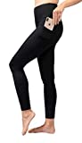 90 Degree By Reflex High Waist Fleece Lined Leggings with Side Pocket - Yoga Pants - Black with Pocket - XS