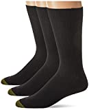 Gold Toe Men's Cotton Metropolitan Dress Socks, 3-Pairs, Black, Large