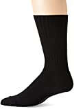 Chaps Men's Solid Casual True Rib Crew Socks (1 Pack), Black, Shoe Size: 6-12