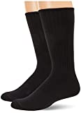 Chaps Men's Assorted Rib Dress Crew Socks (3 Pack), Black, Shoe Size: 6-12