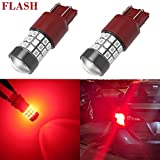 Alla Lighting Upgraded Version 7440 7443 LED Strobe Brake Lights Bulbs, Pure Red Flashing W21W T20 Wedge 7440LL 7443LL 7443-SRCK, 7443-CK 7440ST W21W 12V Stop Lights 2835 SMD for Cars, Trucks