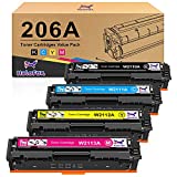 Halofox Compatible Toner-Cartridge Replacement for HP 206A W2110A 206X W2110X for HP Color Pro MFP M283fdw M255dw M283cdw M283 M255 Printer Toner (Black Cyan Yellow Magenta, 4-Pack)