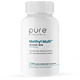 Pure Therapro Rx Methyl Multi Without Iron - 240 Vegan Capsules - Activated Vitamin Cofactors & Folate as Quatrefolic (5-MTHF), Multivitamin & Multimineral Supplement Supports Total Body Health