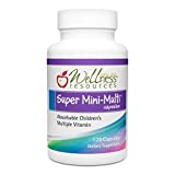 Wellness Resources Super Mini-Multi - Children's Multivitamin Swallowable Capsules with Methyl Folate, Methyl B12 and Coenzyme B Vitamins for Growth, Focus, Brain Health (120 Capsules)