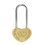 VeYocilk 3.5" 50mm Love Lock Heart Padlock,Single Heart Love-You-Forever Lock for New Year, Valentine's Day, Lovers Wedding,Valentines,Anniversary,Travel(NO Key)