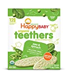 Happy Baby, Baby Food Teether pea Spinach Organic 0.14 Ounce (Pack of 12)