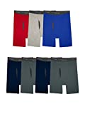 Fruit of the Loom Men's Coolzone Boxer Briefs, Long Leg-7 Pack-Assorted Colors, Large