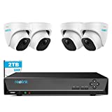 REOLINK 5MP 8CH Home Security Camera System, 4pcs Wired 5MP Outdoor PoE IP Cameras, 4K 8CH NVR with 2TB HDD for 24-7 Recording, RLK8-520D4-5MP
