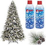 PREXTEX Winter Textured Snow Spray - Pack of Two 13 Oz Aerosol Bottles, Artificial Tree Flocked Christmas Tree Fake Snow Frosted Windows Holiday Winter Crafts Nieve Christmas Village Instant Snow