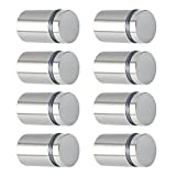 Alise 3/4" Dia x 1" Ln Store Sign Holders Screws Wall Mount Hardware Advertising Glass Standoff Nail,QS519-8P Stainless Steel Brushed Nickel 8 Pcs