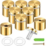 8 Sets Stainless Steel Standoff Screws Advertising Standoff Mount Metal Standoff Hardware Wall Sign Mounting Hardware for Hanging Acrylic Picture Frame (1 x 1 Inch)