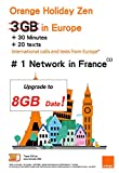 Orange Holiday Europe - 3GB Internet Data in 4G/LTE (currently 8GB promotion) + 30mn + 200 Texts from 30 Countries in Europe to Any Country Worldwide