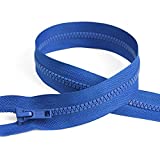 20" Length #5 Open End Zippers with Plastic Teeth, Royal Blue, Bias Bespoke Brand