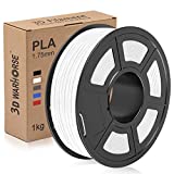 PLA 3D Printer Filament, 1.75mm PLA White, Dimensional Accuracy +/- 0.02 mm, 1 Kg Spool, Pack of 1