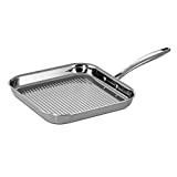 Tramontina Grill Pan Stainless Steel Tri-Ply Clad 11-Inch, 80116/072DS