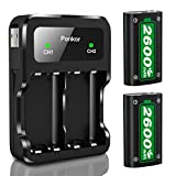 Ponkor Rechargeable Battery Packs for Xbox Series X|S/Xbox One, 2x2600mAh Batteries with High-Speed Charging Station for Xbox One S/Xbox One X/Xbox One Elite Wireless Controller