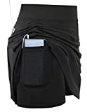 Women's Tennis Skirt with Built-in Shorts Skorts Skirts for Women Plus Size(2XL,Black)