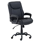 Amazon Basics Classic Puresoft Padded Mid-Back Office Computer Desk Chair with Armrest - Black