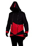 Cos2be Hoodie Jacket Coat (Black&Red,Men-XXL)