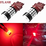 Alla Lighting Upgraded Version T25 3156 3157 LED Strobe Brake Lights Bulbs, Red Flashing Stop Lamp 3057K 4057K 3457 4114 4157KX 3157KK 3157KX 3155 Super Bright 2835-SMD 12V