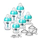 Tommee Tippee Advanced Anti-Colic Newborn Baby Bottle Feeding Set, Heat Sensing Technology, BPA-Free , Teal , 10 Piece Set