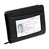 Paddsun 36 Slots Credit Card Holder Wallet RFID Blocking Leather Wallet for Men and Women with Zipper, Huge Storage Capacity