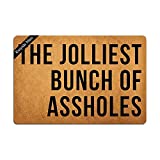 Ruiyida Entrance Mat The Jolliest Bunch of Assholes Christmas Funny Doormat Door Mat Decorative Indoor Non-Woven 23.6 by 15.7 Inch Machine Washable Fabric Top