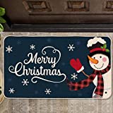 Door Mat Decorative Doormat Winter Welcome Entrance Floor Mat Non Slip Washable Bathroom Rug for Merry Christmas St. Patrick's Day Indoor Outdoor Home Decor, 16 x 28 Inch (Snowman Style)