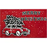 Christmas Door Mat Funny Doormat Red Truck Christmas Tree Front Door Mat Christmas Decor Welcome Mat Indoor Outdoor Entrance Rug Non Slip