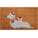 Ninamar Door Mat Holiday Dachshund Dog Natural Coir - 29.5 x 17.5 inch