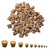 150 PCS Tapered Cork Stoppers Bottle Plugs Wooden Premium  Corks Wine Stoppers Replacement Corks for Wine Beer Bottle Glass Bottles DIY Craft 10 Sizes