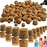 MotBach 100 Pieces Wine Stoppers, Tapered Cork Plugs, Assorted Size Soft Wine Corks Replacement, Wine Making Crafts for Wine Beer Bottle, 10 Sizes