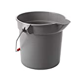 Rubbermaid Commercial Products 2.5 Gallon BRUTE Heavy-Duty, Corrosive-Resistant, Round Bucket, Gray (FG296300GRAY)