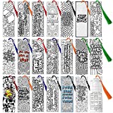 100 Piece DIY Inspirational Bookmarks for Kids, Adults, Teachers, Students Bulk, Bookmarks with Tassel