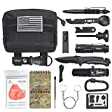 Gifts for Men Husband Dad Friend, Emergency Survival Kit 16 in 1, Upgrade Compact Survival Gear, Cool EDC Survival Tool for Cars, Camping, Hiking, Hunting, Fishing, Adventure Accessorie