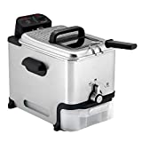 T-fal Deep Fryer with Basket, Stainless Steel, Easy to Clean Deep Fryer, Oil Filtration, 2.6-Pound, Silver, Model FR8000